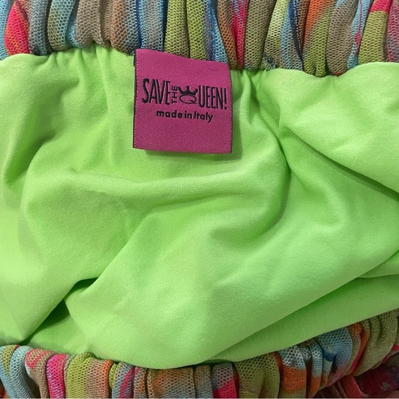 Save The Queen Off The Shoulder Maxi Dress Tulle Stretch Floral Size XS NEW - Picture 6 of 11